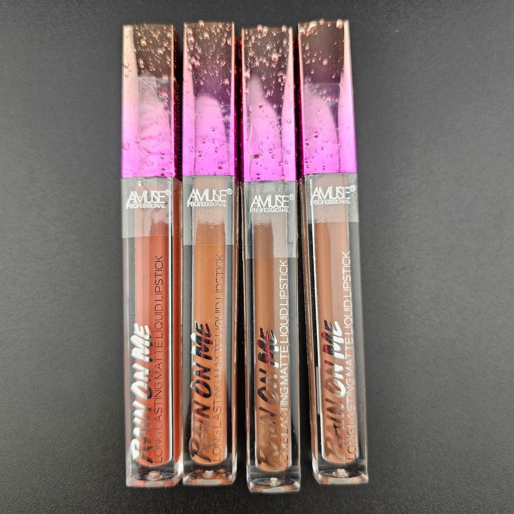 Amuse Rain On Me Long Lasting Matte Liquid Lipstick Set of 4 Nude Colors
